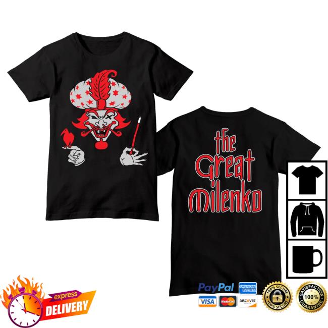 Official Icp Merch Clothing Store Insane Clown Posse The Great Milenko Joker Card Black Shirts
