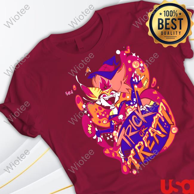 Hazbin Hotel Merch Beelzebub TRICK OR TREAT T-Shirt Shark Robot Store Beelzebub TRICK OR TREAT Crewneck Sweatshirt