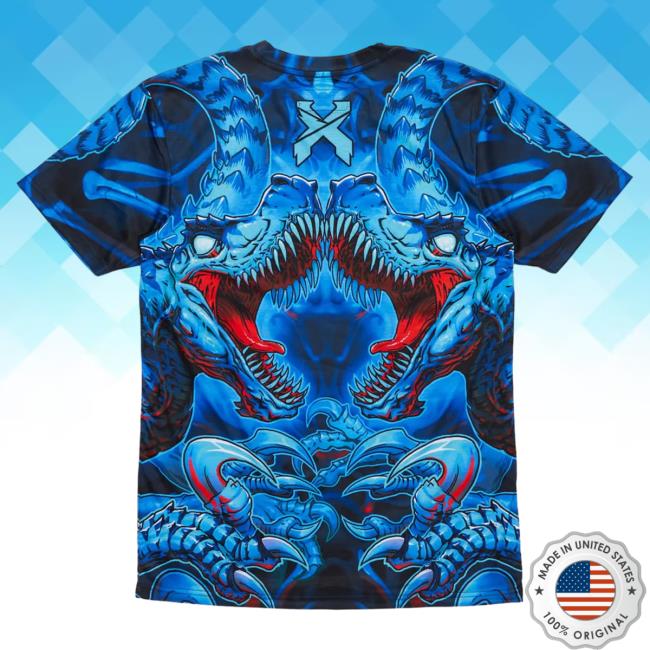 Official Excision Merch Raptor Attack Dye Sub Shirt Bue Official Excision Merch Raptor Attack Dye Sub Top Shirt Bue
