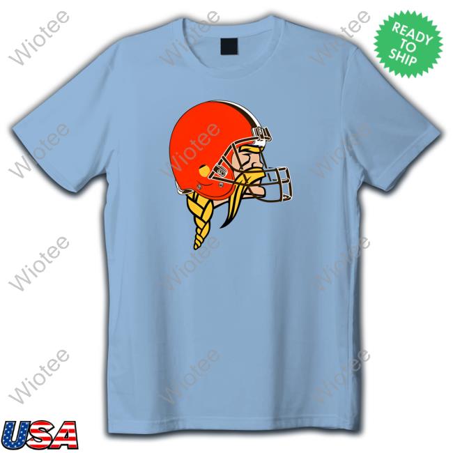 Official Minnesota Vikings Logo Wearing Cleveland Browns Logo T-Shirt