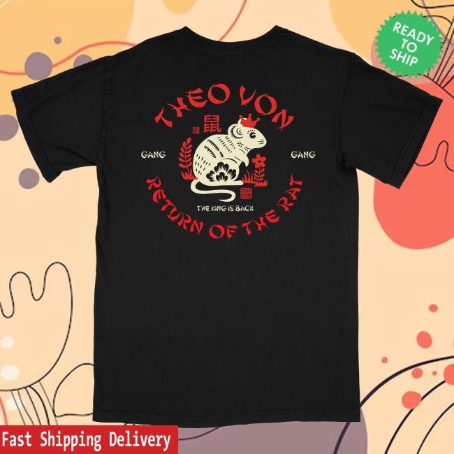 Official Theo Von Merch Store Chinese Rat Black T Shirt TheoVon