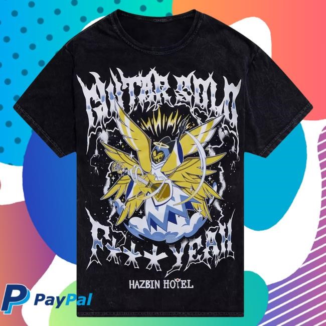Hazbin Hotel Guitar Solo Adam Mineral Wash Tee Hazbin Hotel Guitar Solo Adam Mineral Wash Shirt