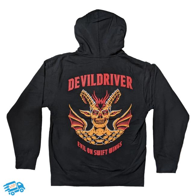 Official Night Shift Store Shop Devildriver - Evil On Swift Wings Zip Up Hood Nightshift Merch Official Night Shift Store Shop Devildriver - Evil On Swift Wings Zip Up Hoodies Nightshift Merch