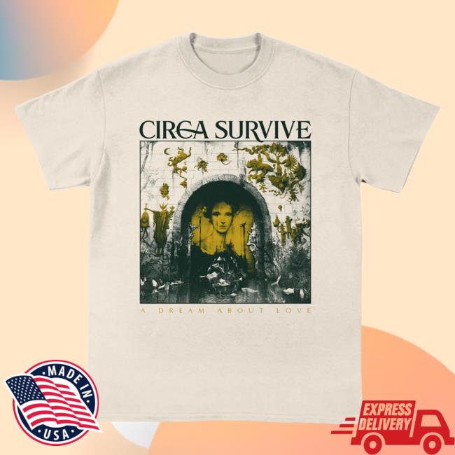 Official Circa Survive Boxed Cover Shirt Natural Circasurvive