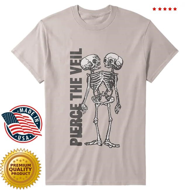 Official Pierce The Veil Merch Store Tan Conjoined Skeleton Popover Shirt Pierce The Veil Clothing Shop Ptv Merch
