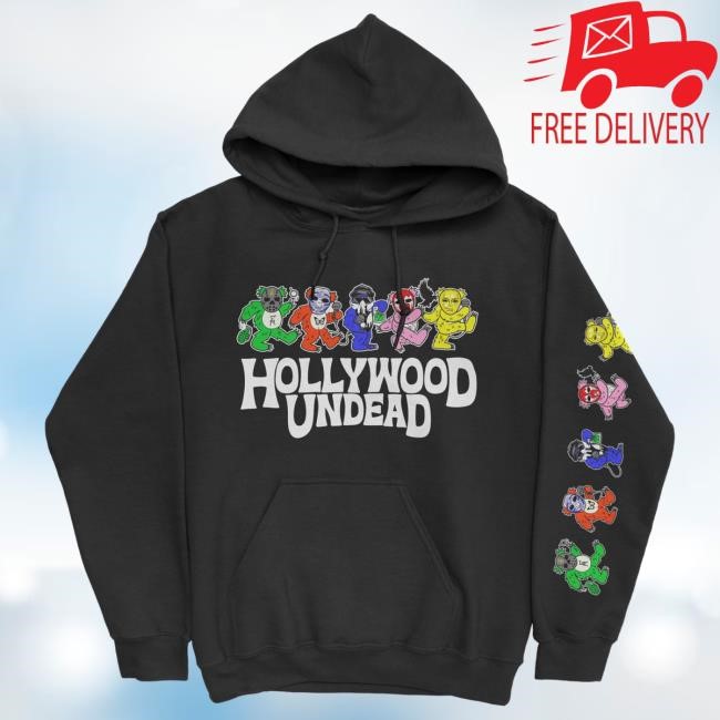 Official Hollywood Undead Merch Store Un-Dead Head Crew neck Sweatshirt (Black) HollywoodUndead