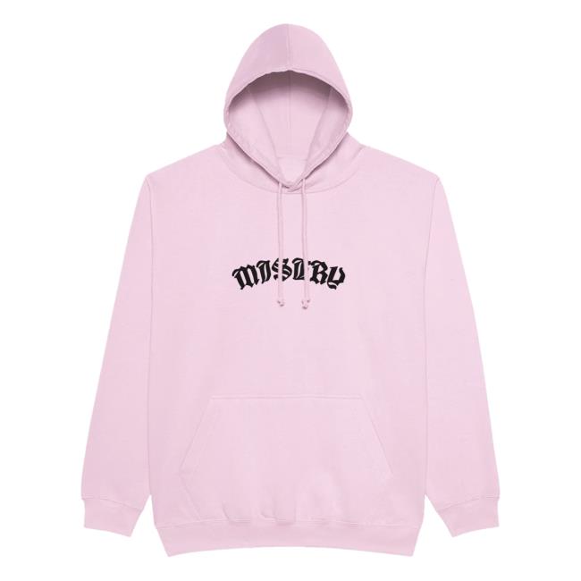 Official Misery Worldwide Misery Worldwide On Your Knees Graphic Print Pink Crewneck Sweatshirt Official Misery Worldwide Misery Worldwide On Your Knees Graphic Print Pink Pullover Sweatshirt