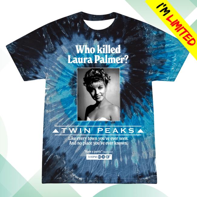 Twin Peaks Who Killed Laura Palmer Tiedye New Shirt Blue Rose (Blue)