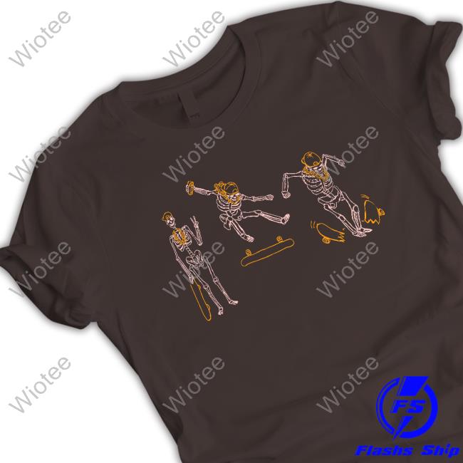 Official Punz Merch Skeleton Skateboard T Shirt