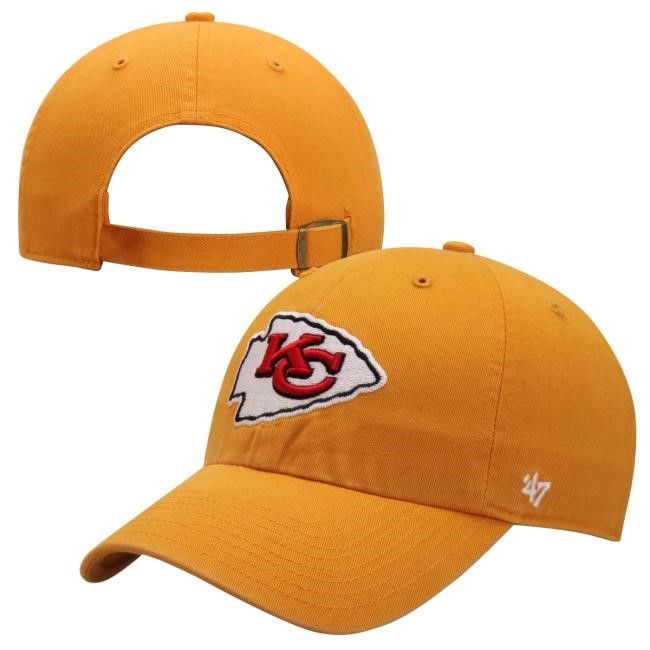 Kansas City Chiefs NFL Football Gold '47 Cleanup Adjustable Hat Gold Cleanup Adjustable Hat | NFL Football | Kansas City Chiefs