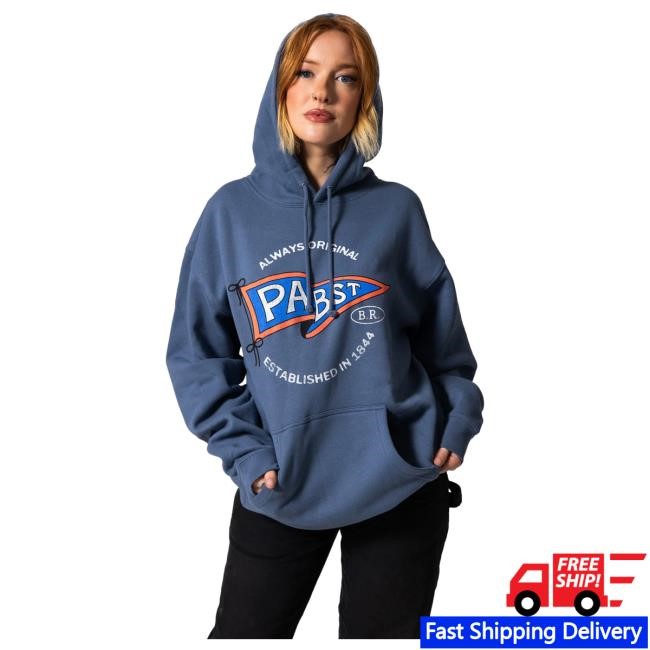 Official Pabst Blue Ribbon The Pennant Hoodie Official Pabst Blue Ribbon The Pennant Pullover Hoodie