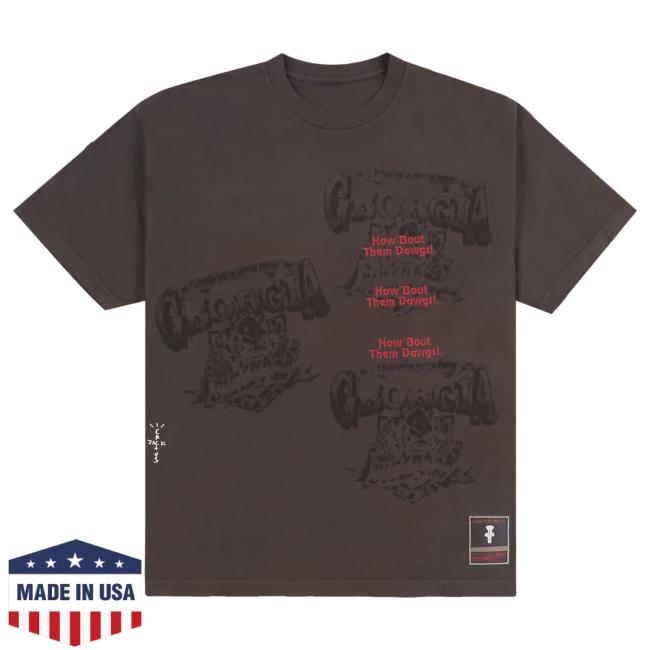 Official Travis Scott Utopia Merch Store CJ X M&N X UNIVERSITY OF GEORGIA SEAL Tee Travis Scott Apparel Clothing TravisScott