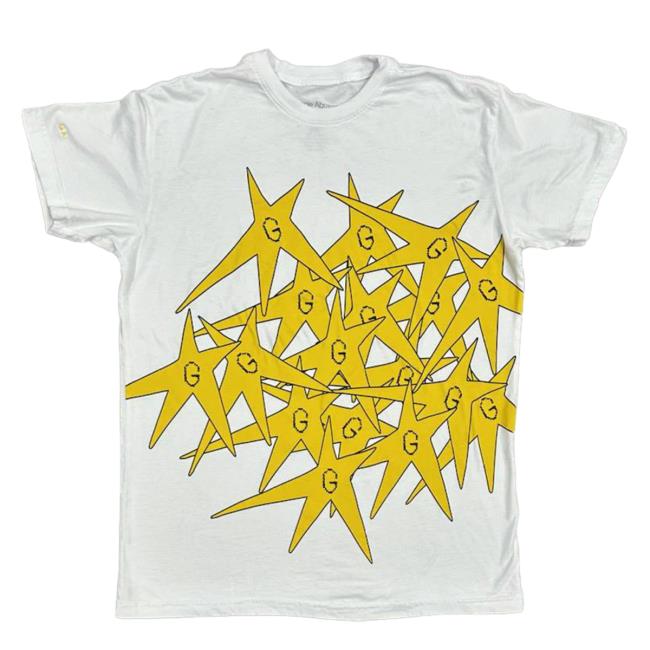 Official Gracie Abrams Merch G Yellow Star Splatter White Shirt