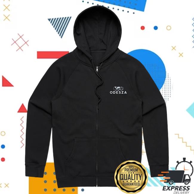 Official Odesza Merch Orbit Zip Up Hooded Sweatshirt