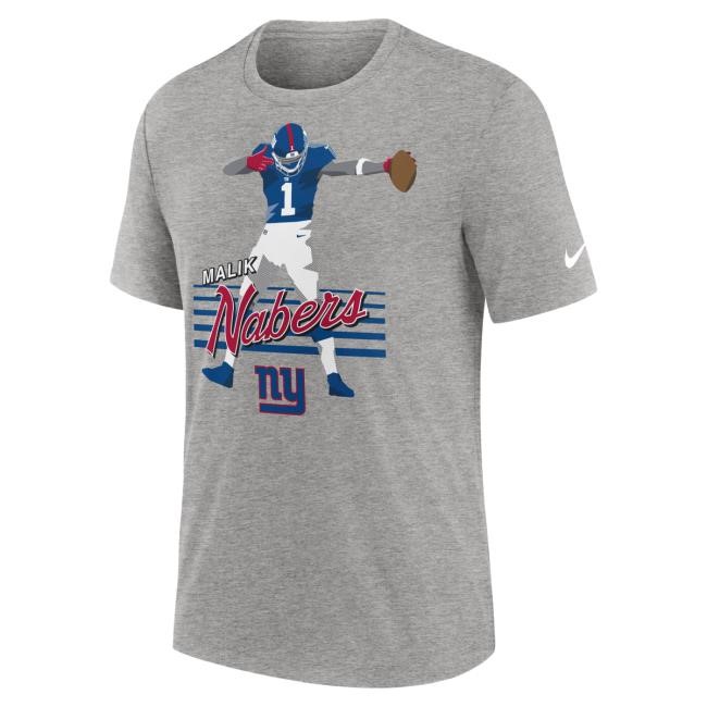 Official Men's Nike Malik Nabers Heather Gray New York Giants Player Graphic Shirts Official Men's Nike Malik Nabers Heather Gray New York Giants Player Graphic Tshirt