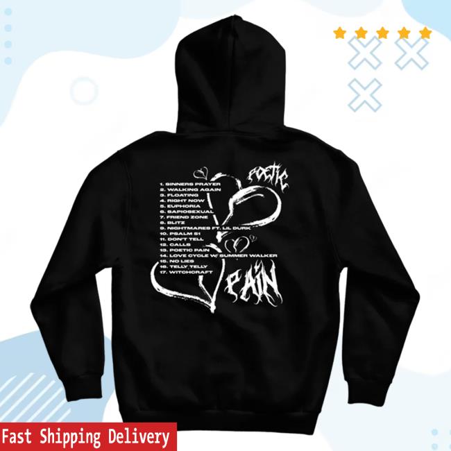 Official Toosii Merch Store Toosii Poetic Pain Tracklist Black Hoodie Toosii Apparel Clothing Shop Toosii2x Official Toosii Merch Store Toosii Poetic Pain Tracklist Black Sweater Toosii Apparel Clothing Shop Toosii2x